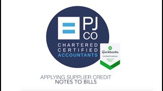 Applying supplier credit notes to bills in QuickBooks Online [upl. by Namyl253]