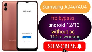 Samsung A04A04eA04s frp bypass google account remove android 1213 without computer 2024 [upl. by Cord]