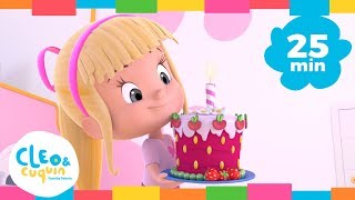 Cumpleaños Feliz y más canciones infantiles con Cleo y Cuquin  Familia Telerin [upl. by Elac]