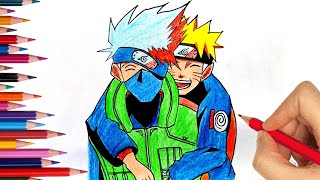 How To Draw Kakashi Hatake  Naruto Sketch Tutorial  pencil color drawing tutorial [upl. by Lilli82]