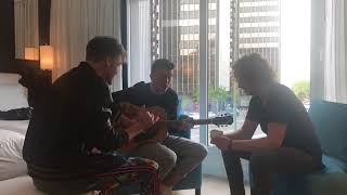 Singing our 3 songs  with Mikolas Josef and Ryan OShaunessy  Eurovision 2018 [upl. by Neelcaj]