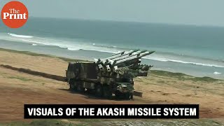 Army shares visuals of Akash Missile system displays its target engagement capability [upl. by Eicyac]