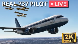 Real 737 Pilot LIVE  Streaming in 2K  Fenix A320 to Pamplona then Curtis Jenny to Biarritz [upl. by Naujled]