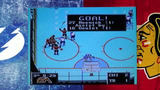 Lightning vs Blackhawks game 1 results highlights NHL 94 Stanley Cup 2015 [upl. by Walrath]