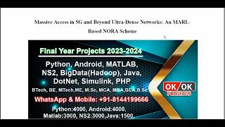 Massive Access in 5G and Beyond Ultra Dense Networks An MARL Based NORA Scheme [upl. by Dlorag]