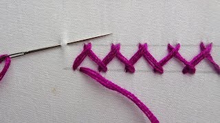 basic hand embroidery tutorial Herringbone Stitch [upl. by Kaile]