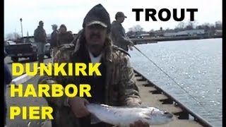 DUNKIRK HARBOR PIER FISHING RAINBOW TROUT [upl. by Negyam]