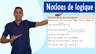 notion de logique 1bac exercices corrigés  raisonnement par contraposée  Exercice complet [upl. by Zennie61]