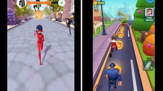 Subway Princess Runner Girl vs Miraculous Ladybug 🐞 and Cat Noir  Miracle Queen Running challenge [upl. by Hofmann]