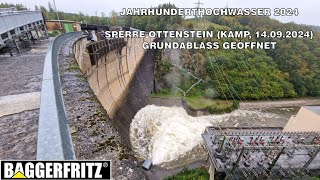 JAHRHUNDERTHOCHWASSER 2024  Sperre Ottenstein Kamp am 14092024  Grundablass geöffnet [upl. by Nerdna]