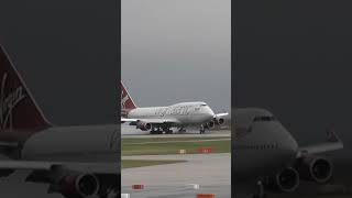 B747 Dep Manchester airport Vergin Atlantic aviation boeing planespotting pilot crew [upl. by Werna]