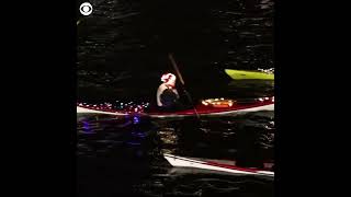 Kayaks light up canals in Denmark for Saint Lucias Day shorts [upl. by Ailati524]