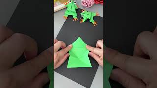 Do you remember how to fold an origami frog when you were a kid Its simple and fun Try it wit [upl. by Ahtekal]