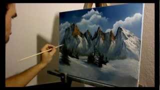 01 Winter landscape  zimski pejzaž time lapse oil paiting [upl. by Kessiah]