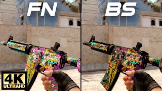 CSGO M4A4  In living color  Skin showcase and gameplay all floatswear 4K60FPS [upl. by Crowns]