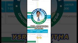 YSR Cheyutha Application Status  How to check ysr cheyutha status online ysrcheyuthastatus [upl. by Trilley]