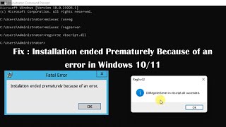 Installation ended prematurely because of an error in Windows 1011 Fix  Learn Bulk [upl. by Tobie]