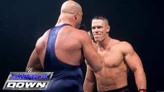 A debuting John Cena accepts Kurt Angles open challenge SmackDown June 27 2002 [upl. by Anirec]