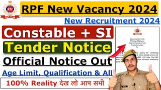 RPF New Vacancy 2024  RPF SI New Vacancy 2024  RPF Constable Vacancy 2024  Notification Apply [upl. by Menashem]