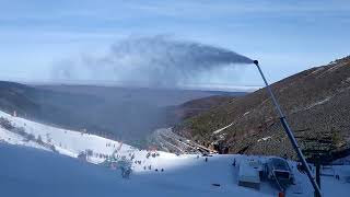 Valdezcaray nieve artificial Technoalpin lance V2 Snowgun snowmaking gun canyon Lenko ezcaray rioja [upl. by Mogerly]