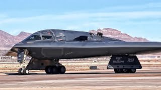 B2 Bomber Flight Operations At Nellis AFB [upl. by Anailuj]