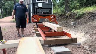 WoodMizer LX55 sawing 1” Aspen [upl. by Emyam31]