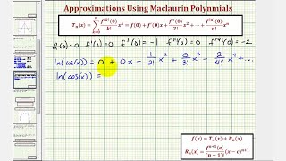 Ej Encuentre un polinomio de maclaurina y un error de aproximación  ln cos x [upl. by Gibbeon]