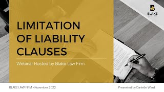 Limitation of Liability Clauses [upl. by Drummond]