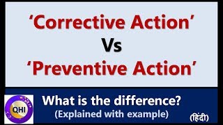 ‘Corrective Action’ VS ‘Preventive Action’ CAPA  Hindi  QualityHUBIndia [upl. by Anibla687]