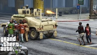 GTA 5 ZOMBIES APOCALYPSE MOD PART 4  MILITARY Vs ZOMBIE OUTBREAK  NO MAN GETS LEFT BEHIND [upl. by Boar343]