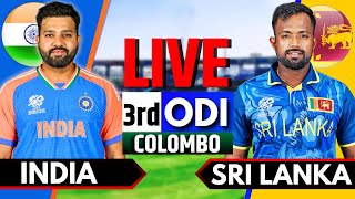 India vs Sri Lanka 3rd ODI  Live Cricket Match Today  IND vs SL Live Match Today  Last 20 Over [upl. by Henke808]