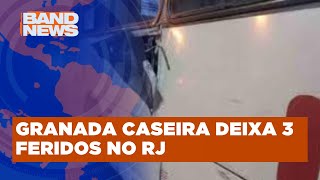 Criminosos jogam artefato explosivo em ônibus no Rio de Janeiro  BandNews TV [upl. by Lawler]