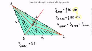 Trikampio pusiaukraštinių savybių taikymas [upl. by Jannery]