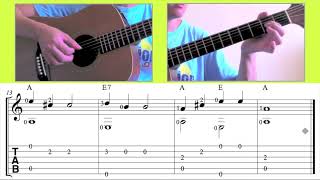 Lightly Row  German Easy Guitar Level Beginner Notation  TAB [upl. by Abocaj4]