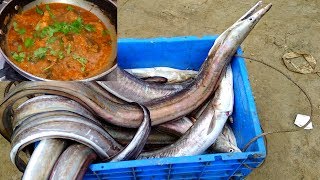 Market To Kitchen  Eel Fish Curry Recipe 2017  Cooking Eel Fish Gravy  Village Food 2017 [upl. by Naesar395]