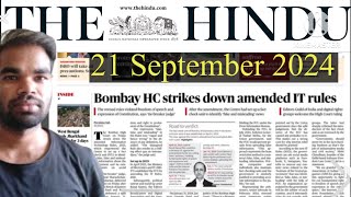 21 September 2024  the hindu newspaper editorial analysis UPSC  daily current affairs  thehindu [upl. by Langbehn]