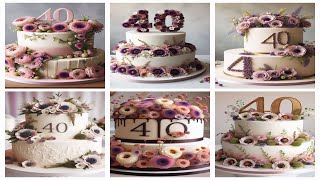 40 years Scabiosa flowers cake with different style [upl. by Ciri]