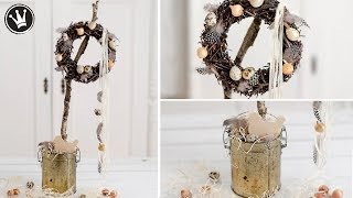 DIY  Frühlingsdeko  Kranz aus Zweigen ganz einfach selber machen  Osterdeko  Centerpiece [upl. by Ronyar658]