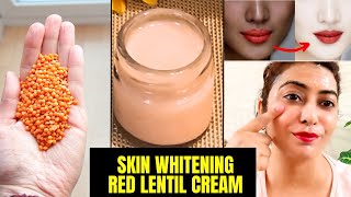 Homemade Skin Whitening RED LENTIL SUMMER CREAM🟠 Lightens Dull Skin Tone Clears SpotsPigmentation [upl. by Leinto]