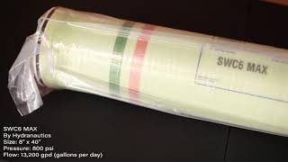 SWC6 MAX 8 x 40 800 psi Reverse Osmosis Membrane [upl. by Erv]