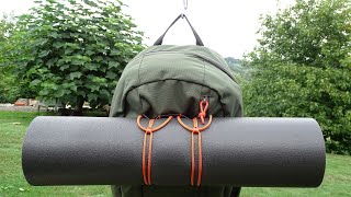 How to Mimic Backpack Bedrolls Straps with Paracord  Easy to Tie easy to Untie  Paracord Tutorial [upl. by Lapides]