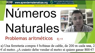 Números naturales Problemas aritméticos 1eso 01 05 Una ferretería compra José Jaime Mas [upl. by Joly435]