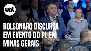 Bolsonaro ignora caso das joias e retoma pautas eleitorais em discurso no PL em Minas veja [upl. by Ikiv]