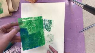 Printmaking Monoprint with plastic [upl. by Boyt183]