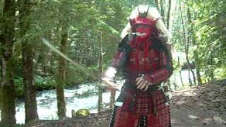 129KENJUTSU IN FULL SAMURAI ARMOR YOROI NATURE AND SHAKUHACHI PRACTICE [upl. by Kamaria593]