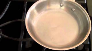 How To Cook On amp Season A Stainless Steel Pan To Create A Non Stick Surface [upl. by Atsira]