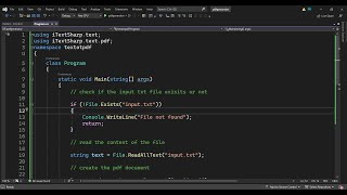 C NET Project to Convert Text File to PDF Document Using iTextSharp Library in Terminal [upl. by Walworth]