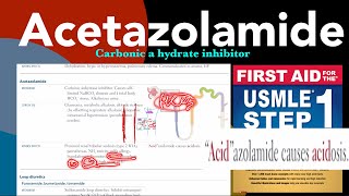 Acetazolamide Carbonic anhydrase inhibitor in HindiUrdu by first aid for USMLE step 1 [upl. by Alyose75]