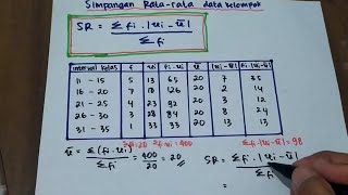 Cara mencari simpangan rata2 data kelompok [upl. by Drofyar]