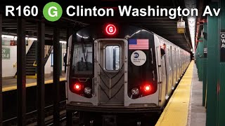 NYC MTA R160 G Train Clinton Washington Avenue Subway Action [upl. by Adnuhser]